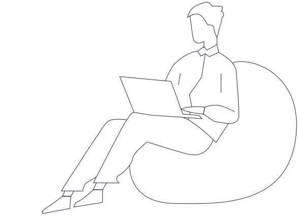 Person Sitting and Working Illustration